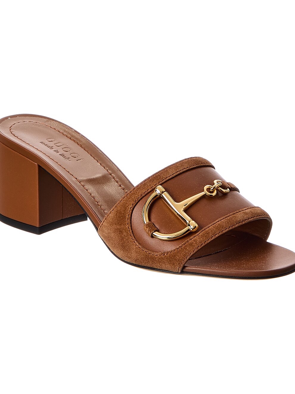 Gucci Horsebit Suede And Leather Sandal